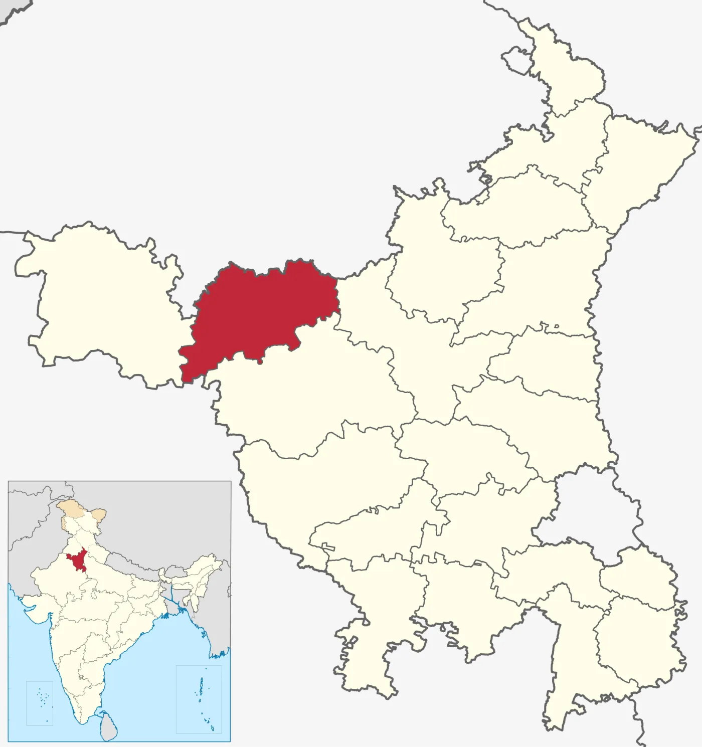 Map o District of X, Haryana (India)