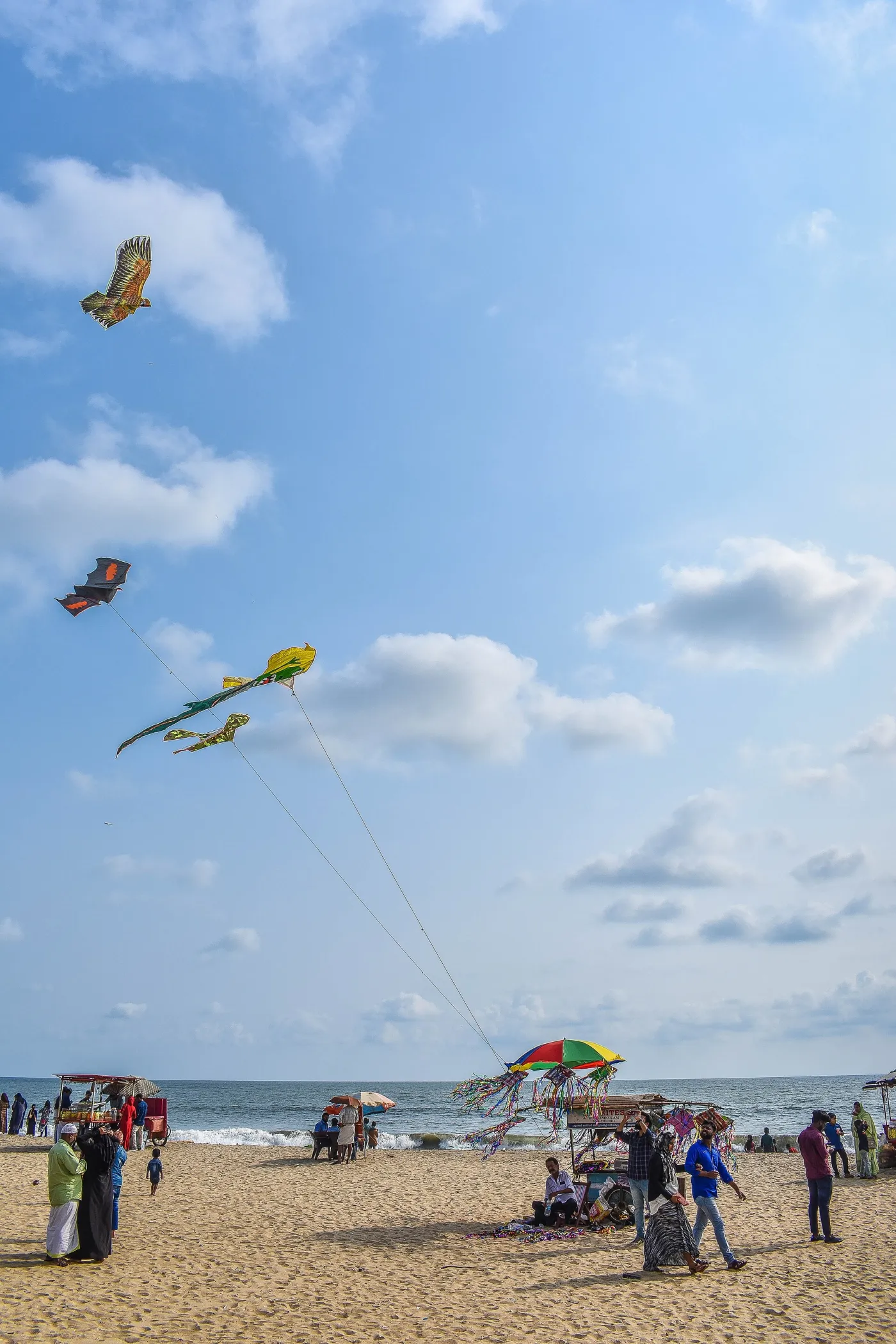 Kites are a common site in between the merry children in Kozhiode beach.
