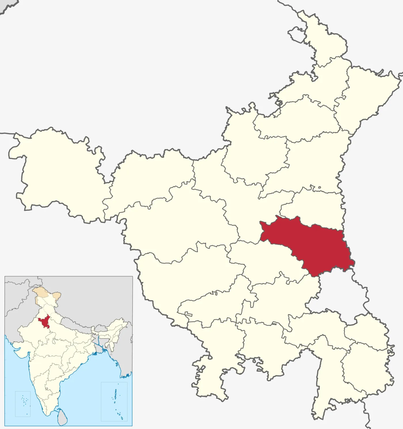 Map of district Sonipat, Haryana (India)